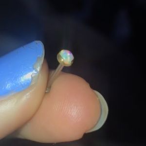 24kt solid gold and opal nose stud. Accept offers!